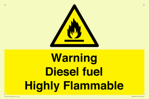 Warning diesel fuel Highly Flammable